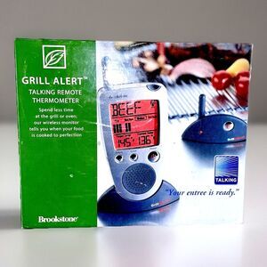 Brookstone Grill Alert Talking Remote Meat Thermometer Open Box